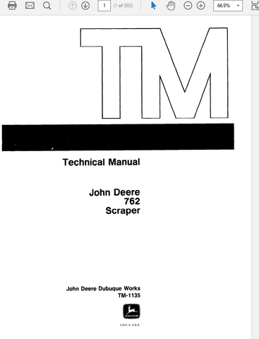 Pdf TM1135 John Deere 672 Scraper Repair Service Manual