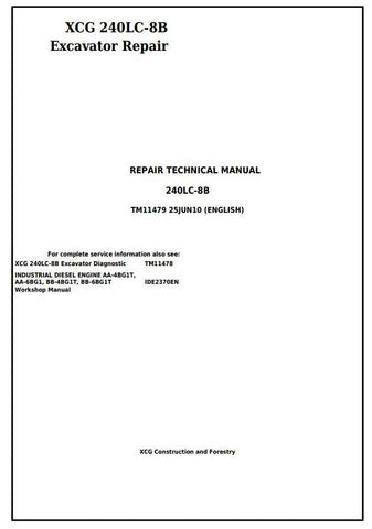 Pdf TM11479 John Deere XCG 240LC-8B Excavator Repair Service Manual