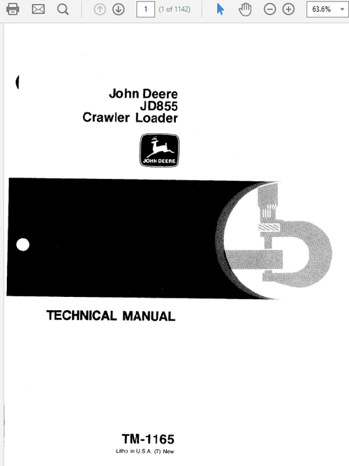 Pdf TM116 John Deere 855 Crawler Loader Repair Service Manual