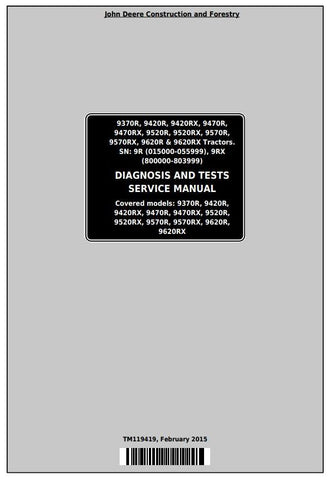 PDF TM119419 John Deere 9370R, 9420R, 9470R, 9520R, 9570R 9620R(X) Tractor Diagnosis, Operation and Test Service Manual
