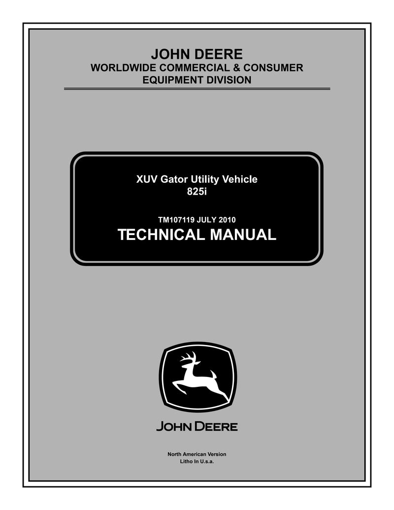 Pdf TM121519 John Deere XUV 825i S4 Gator Utility Vehicle Repair Service Manual