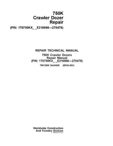 Pdf TM12269 John Deere 750K Crawler Dozer Repair Service Manual