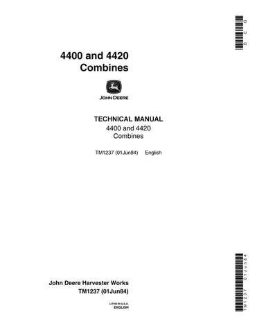 Pdf TM1237 John Deere 4400 4420 Combine Repair Service Manual