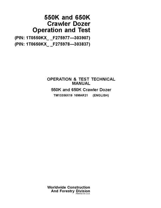 Pdf TM13356X19 John Deere 550K 650K Crawler Diagnostic and Test Service Manual