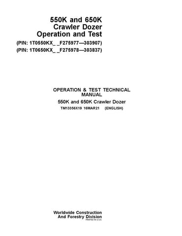 Pdf TM13356X19 John Deere 550K 650K Crawler Diagnostic and Test Service Manual