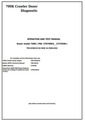 PDF TM13358X19 John Deere 700K Crawler Dozer Diagnostic & Test Service Manual