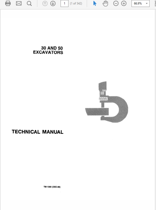 Pdf TM1380 John Deere 30 50 Excavator Repair Service Manual