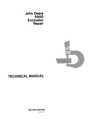 Pdf TM1445 John Deere 595D Excavator Repair Service Manual