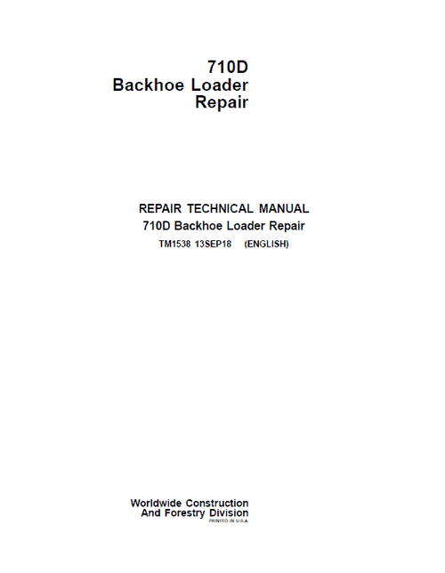 Pdf TM1538 John Deere 710D Backhoe Loader Repair Service Manual