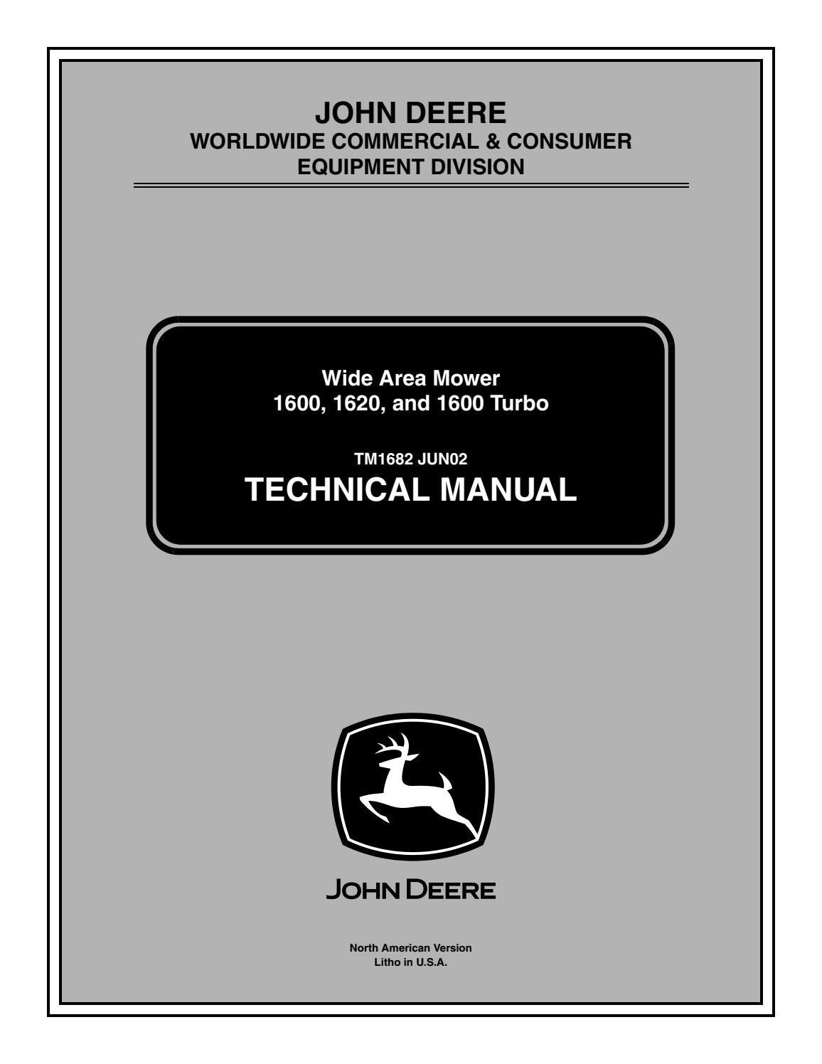 TM1682 - John Deere 1600, 1620, 1600 Turbo Commercial Front Mower Repair Service Manual