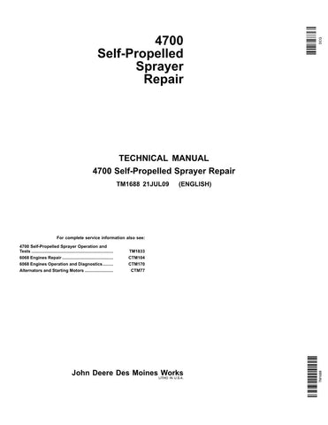 Pdf TM1688 John Deere 4700 Self-Propelled Sprayer Repair Service Manual