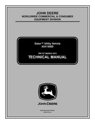 PDF TM1737 John Deere 850d XUV Gator Utility Vehicle Repair Service Manual