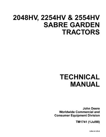 TM1741 - John Deere Sabre 2048HV 2254HV 2554HV Yard and Garden Tractor Repair Service Manual