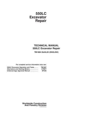 Pdf TM1808 John Deere 550LC Excavator Repair Service Manual