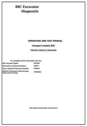 TM1938 - John Deere 80C Excavator Diagnostic and Test Service Manual