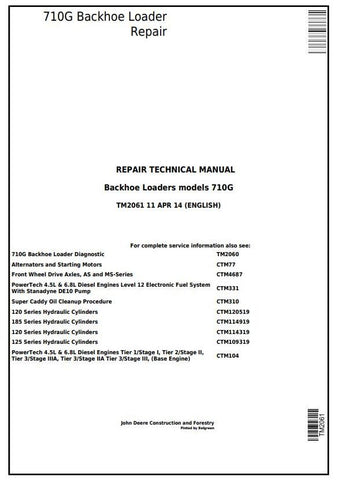 Pdf TM2061 John Deere 710G Backhoe Loader Repair Service Manual