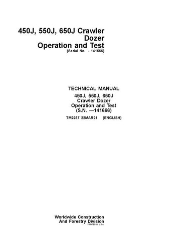 Pdf TM2257 John Deere 450J 550J 650J Crawler Dozer Diagnostic & Test Service Manual