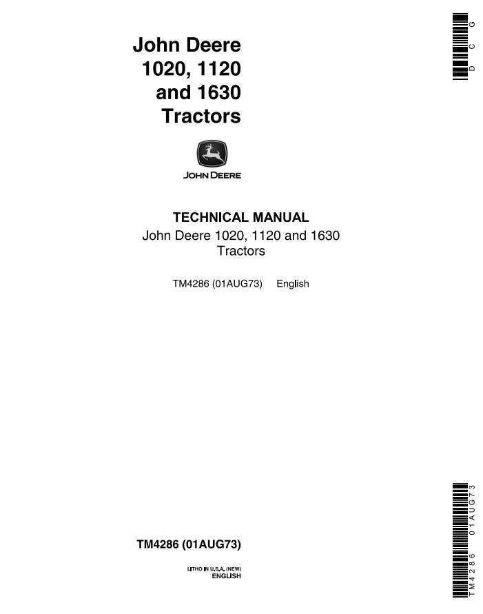 TM4286 - John Deere 1020 1120 1630 Tractor Repair Service Manual