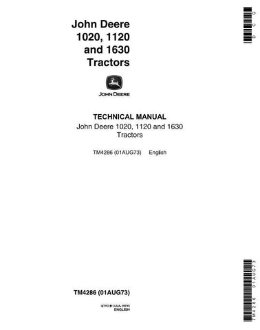 TM4286 - John Deere 1020 1120 1630 Tractor Repair Service Manual