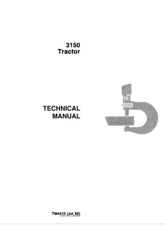 Pdf TM4410 John Deere 3150 Tractor Repair Service Manual