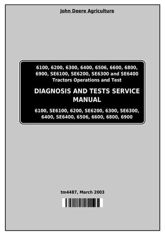 Pdf TM4487 John Deere 6100, 6200, 6300, 6400, 6506, 6600, 6800, 6900 Tractor Diagnosis & Test Service Manual