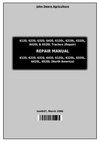 Pdf TM4647 John Deere 6320 6320L 6420 6420L 6520L Tractor Repair Service Manual