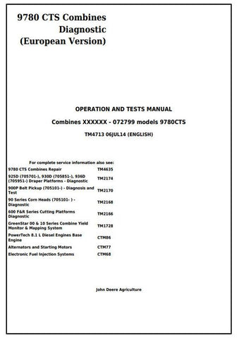 PDF TM4713 John Deere 9780 CTS Combine Diagnosis and Test Service Manual