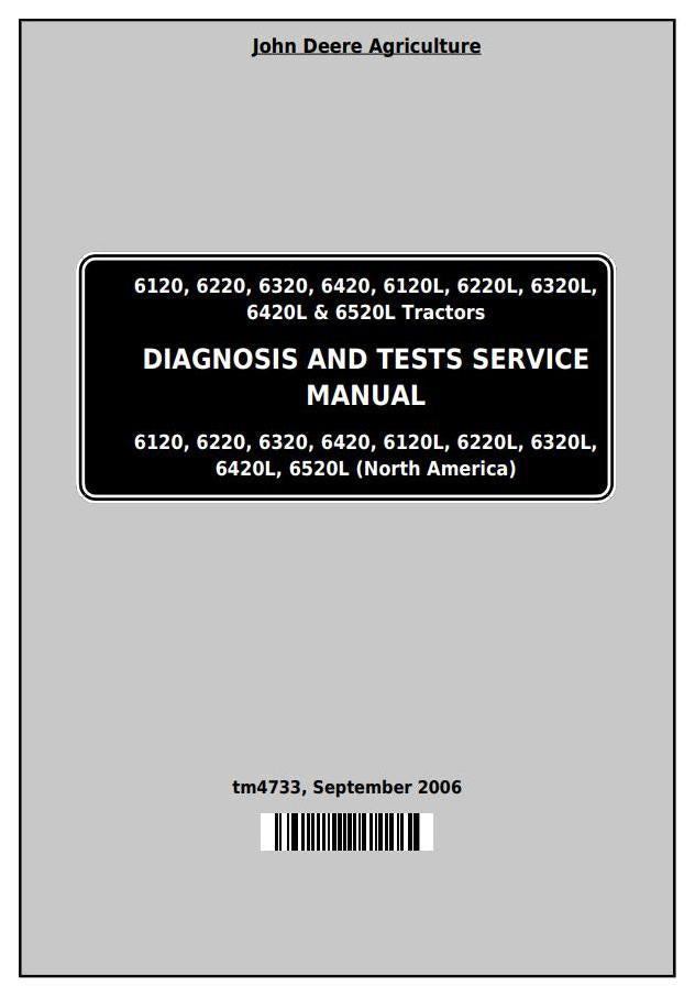Pdf TM4733 John Deere 6120, 6220(L) 6320(L) 6420(L) 6520L Tractor Diagnosis and Test Service Manual