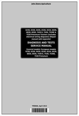 PDF TM8060 John Deere 6230 6530 6534 7430E 7430 7530E 7530 Premium Tractor (EU) Diagnosis and Test Service Manual