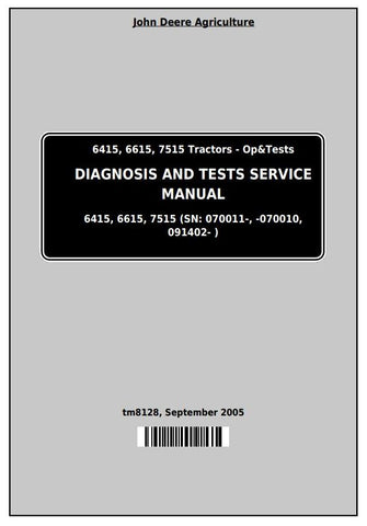 Pdf TM8128 John Deere 6415, 6615, 7515 South America Tractor Diagnosis and Test Service Manual