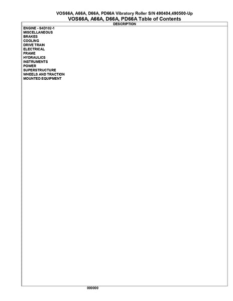 Download Komatsu VOS664, A66A, D66A, PD66A (US) Rollers Parts Manual SN U490404 & U490500-UP