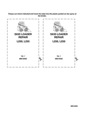 Download New Holland L250, L255 Skid Steer Loader Service Manual 86610462